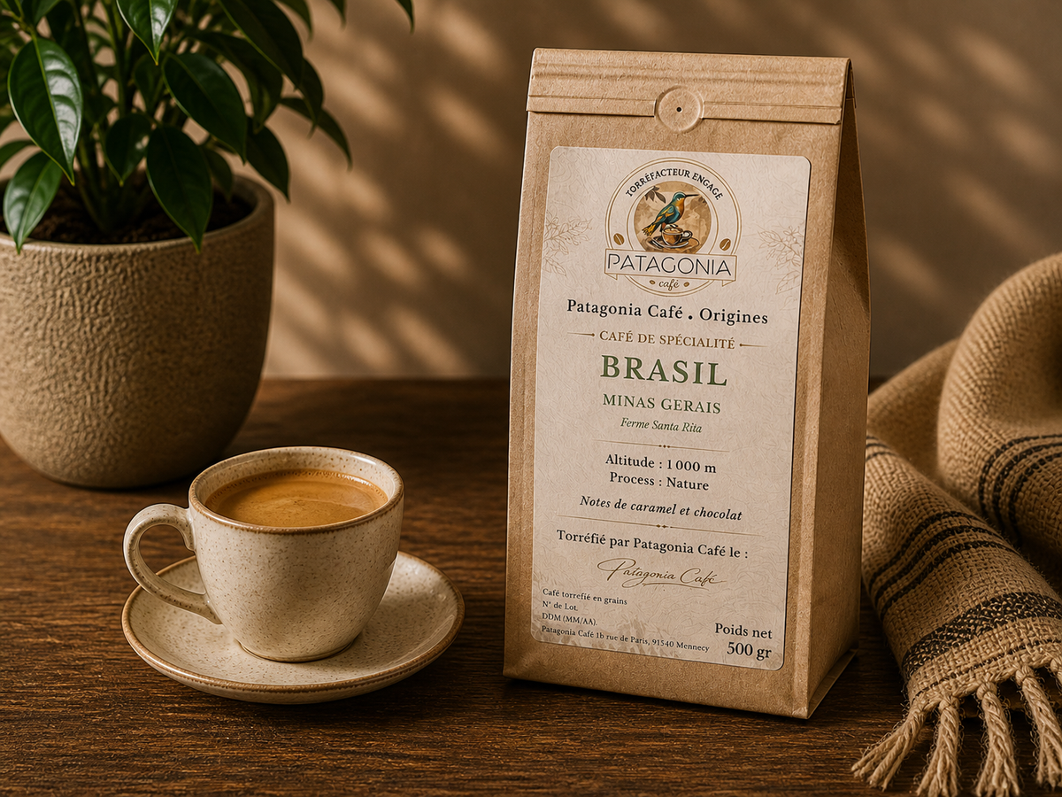 Sachet de café Brasil Minas Gerais Patagonia Café et tasse
