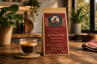 Sachet de café Signature Tierra Suave Patagonia Café sur un plan de travail