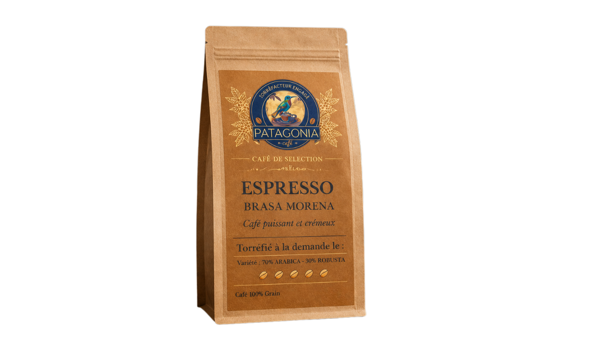 Café en grain Espresso Brasa Morena, intense et crémeux – Patagonia Café