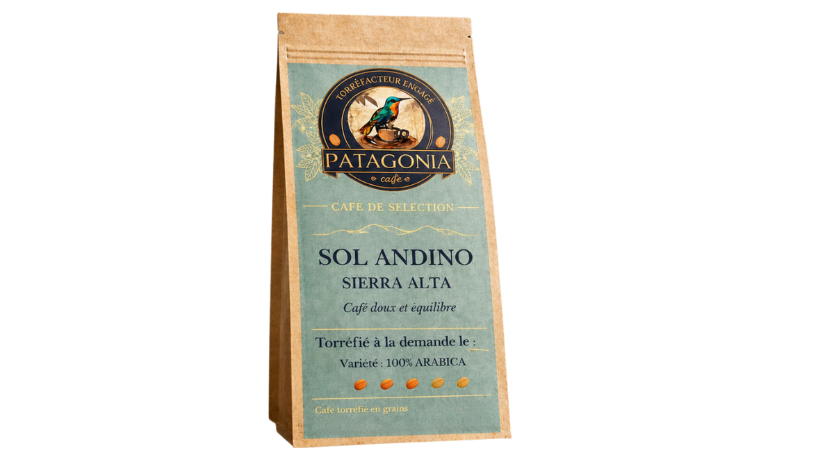 Café en grain Sol Andino Sierra Alta, 100 % Arabica du Pérou – Patagonia Café